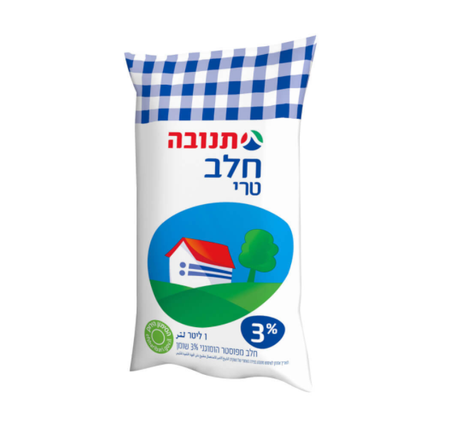 חלב טרי בשקית 3% תנובה 1 ליטר